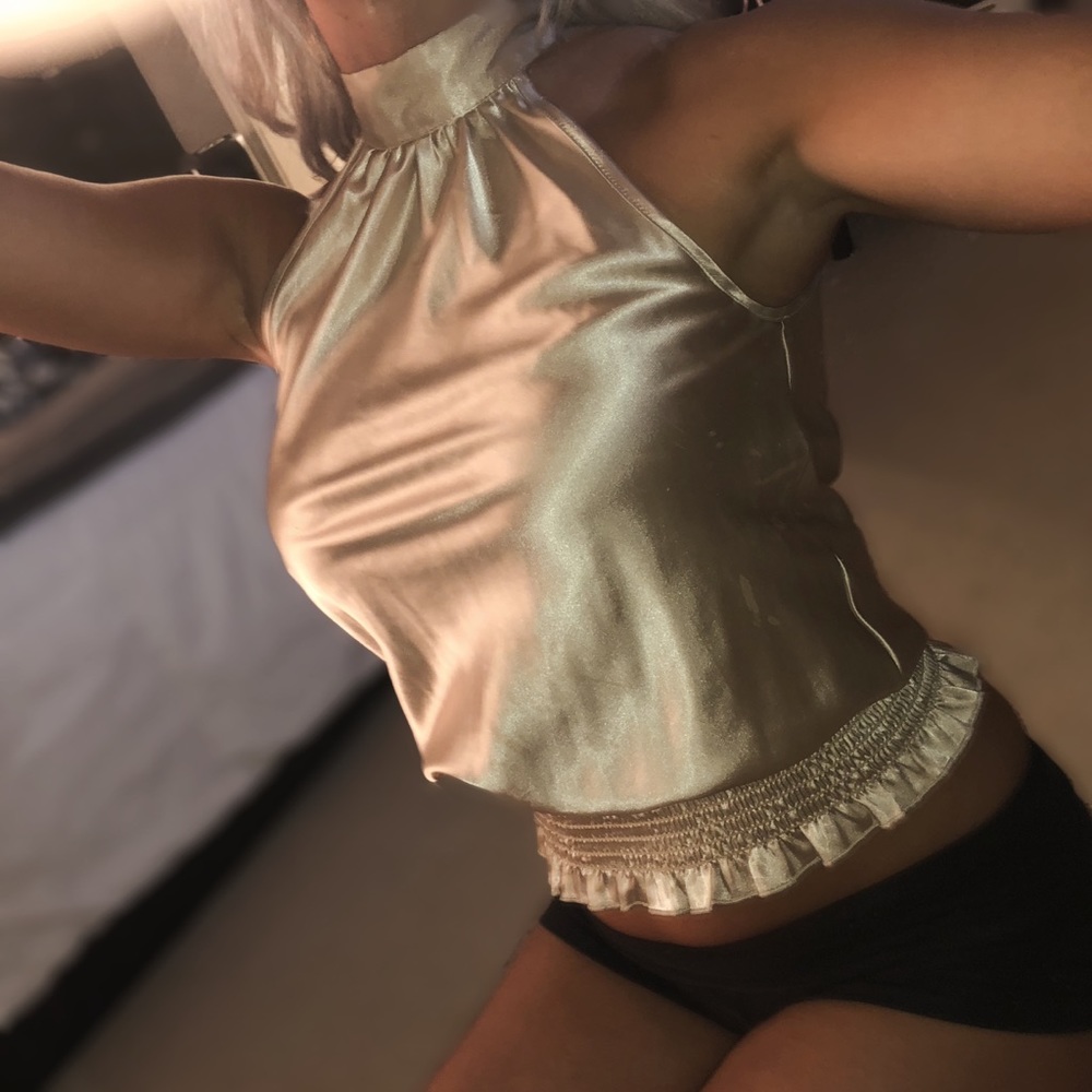 Shiny Gold Sleeveless Top